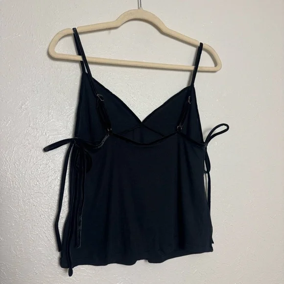 Victoria's Secret Ribbed Cotton and Velvet‎ Tie Camisole - Picture 2 of 6